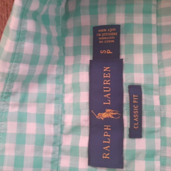 Ralph Lauren Light Green Gingham Shirt - Picture 3 of 5